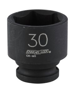 Channellock 1/2 In. Drive 30 mm 6-Point Shallow Metric Impact Socket