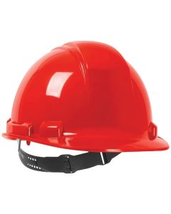 Safety Works Red Cap Style Non-Vented Hard Hat with Pin Lock