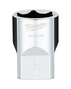 Milwaukee 1/2 In. Drive 13/16 In. 6-Point Shallow Standard Socket with FOUR FLAT Sides