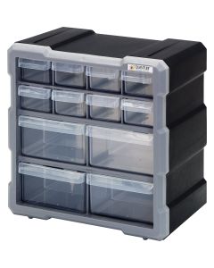 Quantum Storage 12-Drawer Clear Plastic Parts Drawer Cabinet
