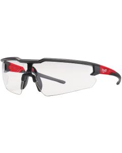 Milwaukee Red & Black Frame Safety Glasses with Clear Fog-Free Lenses