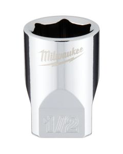Milwaukee 1/4 In. Drive 1/2 In. 6-Point Shallow Standard Socket with FOUR FLAT Sides