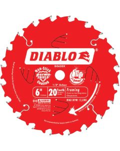 Diablo 6"X20t Blade 1/2" Arbor