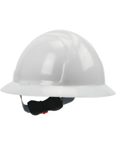 Safety Works White Full Brim Wheel Ratchet Hard Hat