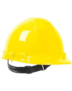 Safety Works Yellow Cap Style Non-Vented Hard Hat with Pin Lock