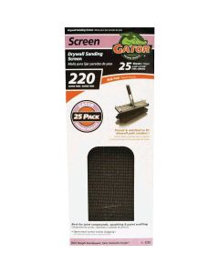 Gator Grit 220 Grit 4-3/8 In. x 11 In. Precut Drywall Sanding Screen (25-Pack)