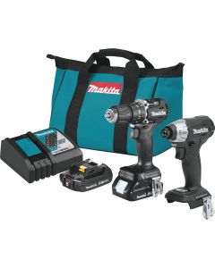 Makita 2-Tool 18 Volt LXT Lithium-Ion Brushless Sub-Compact Hammer Drill/Driver & Impact Driver Cordless Tool Combo Kit