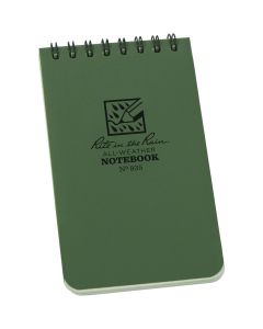 Rite in the Rain All-Weather 3 In. W x 5 In. H 50-Sheet Top-Spiral Bound Notebook, Green