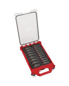 Milwaukee SHOCKWAVE Metric 3/8 In. Drive 6-Point Deep Impact Driver Set with PACKOUT Organizer (19-Piece)