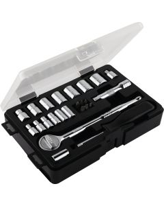 Do it Best Standard 1/4 In. and 3/8 In. Drive 6-Point Shallow Ratchet & Socket Set (24-Piece)