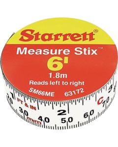 Starrett 6 Ft. SAE/Metric Steel Self Adhesive Measuring Tape (Left-to-Right)