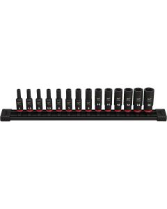 Milwaukee SHOCKWAVE Metric 1/4 In. Drive 6-Point Deep Impact Driver Set (14-Piece)
