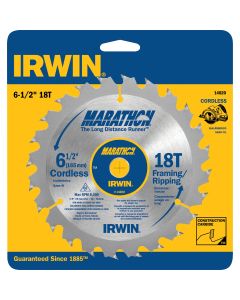 Irwin Marathon 6-1/2 In. 18-Tooth Framing/Ripping Circular Saw Blade