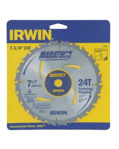 Irwin Marathon 7-1/4 In. 24-Tooth Framing/Ripping Circular Saw Blade