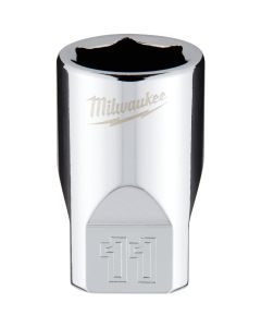 Milwaukee 1/4 In. Drive 11 mm 6-Point Shallow Metric Socket with FOUR FLAT Sides