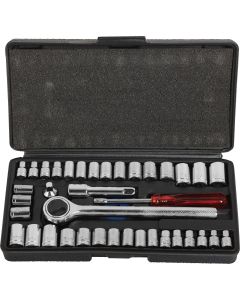 Do it Standard/Metric 1/4 In. and 3/8 In. Drive Combination Ratchet & Socket Set (40-Piece)