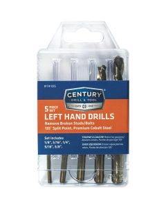 Century Drill & Tool Cobalt Steel Left Hand Drill Bit Set (5-Piece)