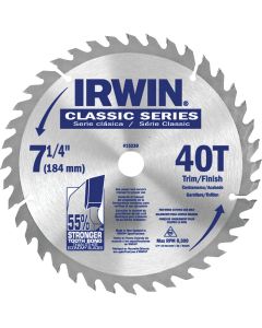Irwin Classic Series 7-1/4 In. 40-Tooth Trim/Finish Circular Saw Blade