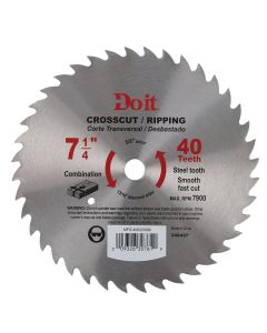 Do it 7-1/4 In. 40-Tooth Cutoff/Rip Circular Saw Blade, Bulk