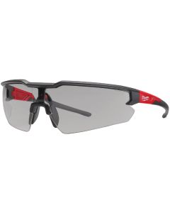 Milwaukee Red & Black Frame Safety Glasses with Gray Fog-Free Lenses