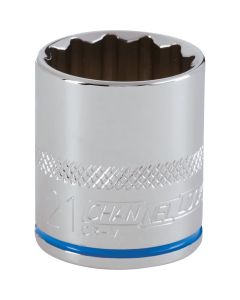 Channellock 3/8 In. Drive 21 mm 12-Point Shallow Metric Socket