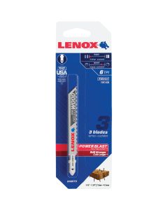 Lenox T-Shank 4 In. x 6 TPI Bi-Metal Jig Saw Blade, Nail Embedded Wood (3-Pack)