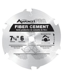Avanti Pro 7-1/4 In. 6-Tooth Fiber Cement Circular Saw Blade