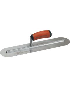 Marshalltown 4 In. x 16 In. High Carbon Steel  Fully Rounded Finishing Trowel with Curved DuraSoft Handle
