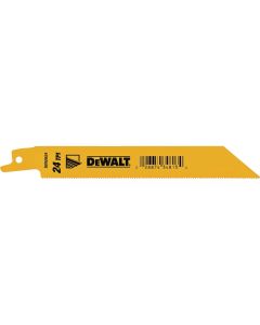 DEWALT 6 In. 24 TPI Bi-Metal Straight Reciprocating Saw Blade (2-Pack)