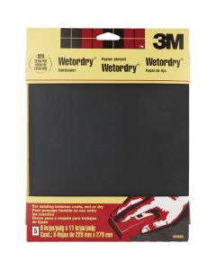 3M Wetordry 9 In. x 11 In. 320 Grit Extra Fine Sandpaper (5-Pack)