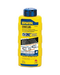 Irwin STRAIT-LINE 6 Oz. Blue Permanent Staining 5X Chalk Line Chalk