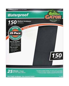 Gator Waterproof 9 In. x 11 In. 150 Grit Medium Sandpaper (25-Pack)