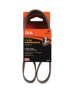 Do it Best 1 In. x 30 In. 80 Grit Power Sanding Sanding Belt (3-Pack)