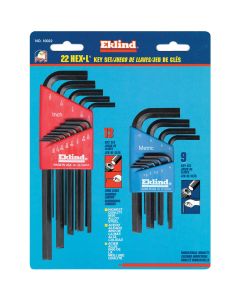 22pc Sae/Metric Hex Key