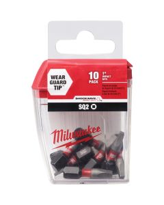 Milwaukee SHOCKWAVE #2 Square Recess 1 In. Insert Impact Screwdriver Bit (10-Pack)