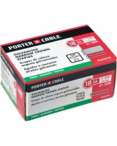 Porter Cable 18-Gauge Galvanized Narrow Crown Finish Staple, 1/4 In. x 1-1/4 In. (5000 Ct.)