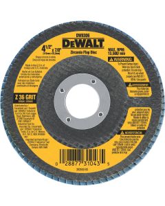 DEWALT 4-1/2 In. 36-Grit Type 29 High Performance Zirconia Angle Grinder Flap Disc