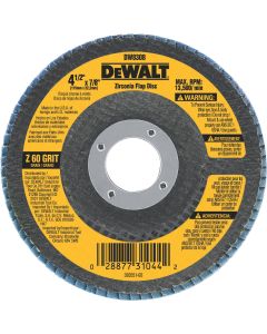 DEWALT 4-1/2 In. 60-Grit Type 29 High Performance Zirconia Angle Grinder Flap Disc