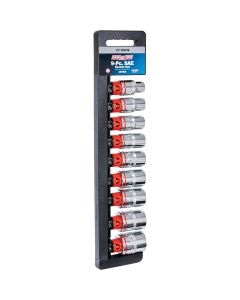 Channellock Standard 1/2 In. Drive 12-Point Shallow Socket Set (9-Piece)