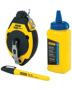 Stanley FatMax 100 Ft. Chalk Line Reel and Chalk with Marker, Blue