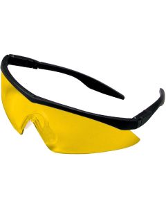 Safety Works Straight Temple Black Frame Safety Glasses with Anti-Fog Amber Lenses