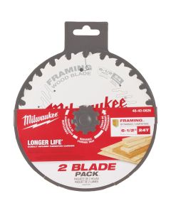 Milwaukee 6-1/2 In. 24-Tooth Framing Circular Saw Blade (2-Pack)