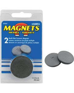 Master Magnetics 1-1/2 In. Multi Pole Ceramic Magnet Disc (2 per Pack)