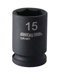 Channellock 3/8 In. Drive 15 mm 6-Point Shallow Metric Impact Socket