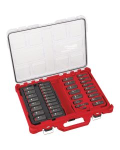 Milwaukee SHOCKWAVE Standard/Metric 3/8 In. Drive 6-Point Deep Impact Driver Set with PACKOUT Organizer (36-Piece)