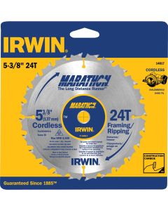 Irwin Marathon 5-3/8 In. 24-Tooth Framing/Ripping Circular Saw Blade