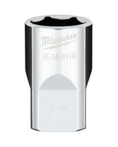 Milwaukee 1/2 In. Drive 17 mm 6-Point Shallow Metric Socket with FOUR FLAT Sides
