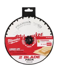 Milwaukee 7-1/4 In. 24-Tooth Framing Circular Saw Blade (2-Pack)