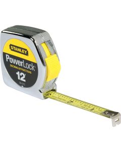 Stanley PowerLock 12 Ft. Fractional/Decimal Engineer's Tape Measure