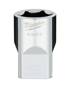 Milwaukee 1/2 In. Drive 18 mm 6-Point Shallow Metric Socket with FOUR FLAT Sides